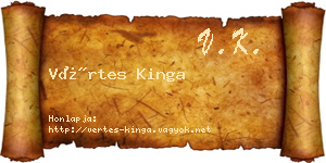 Vértes Kinga névjegykártya